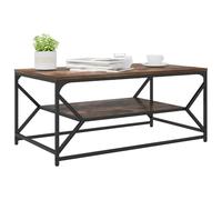 vidaXL Table basse Chêne fumé 90 x 50 x 40 cm Moderne rectangulaire avec étagère