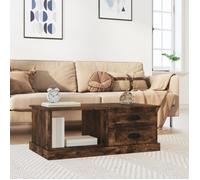 vidaXL Table Basse, Table d'Appoint avec 2 Tiroirs, Bout de Canapé avec Compartiment, Meuble de Salon, Moderne, Chêne Fumé Bois d'Ingénierie