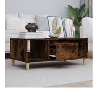 vidaXL Table basse 821065 Chêne fumé en bois d'ingénierie 90 x 50 x 36,5 cm