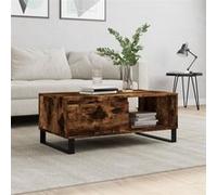 vidaXL Table basse Chêne fumé 90x50x36,5 cm Bois d'ingénierie 830577 Marron G