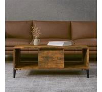 vidaXL Table basse Chêne fumé 90x50x36,5 cm Bois d'ingénierie821073 Marron G