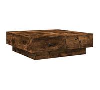 vidaXL Table basse Chêne fumé 90x90x28 cm Bois d'ingénierie Marron