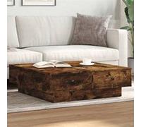 vidaXL Table basse Chêne fumé 90x90x28 cm Bois d'ingénierie Marron