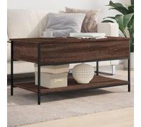 Vidaxl Table Basse Chêne Marron 100x50x50cm Bois D'ingénierie Et Métal Multicolore
