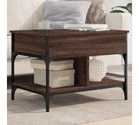 Vidaxl Table Basse Chêne Marron 70x50x50 Cm Bois D'ingénierie Et Métal Multicolore