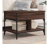Vidaxl Table Basse Chêne Marron 70x50x50 Cm Bois D'ingénierie Et Métal Multicolore