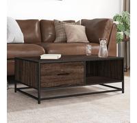 Vidaxl Table Basse Chêne Marron 90x57x35 Cm Bois D'ingénierie Et Métal Multicolore