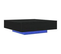 vidaXL Table Basse Chêne Noir 100 x 100 x 31 cm Bois d'ingénierie, Table Basse Moderne, Salon Élégant, LED Bas, Mobilier d'intérieur Multifonctionnel, Centre Élégant