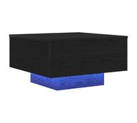 Table Basse Vidaxl Avec Lumières Led Chêne Noir 55x55x31 Cm Noir
