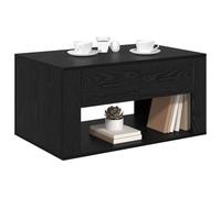 vidaXL Table basse Chêne noir 80×50×40 cm – Bois d'ingénierie, grand rangement, style contemporain