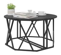 vidaXL Table basse ronde moderne – Chêne noir 80×80×42 cm – Bois d'ingénierie & acier, finition mate