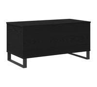 vidaXL Table Basse Chêne Noir 90 x 44.5 x 45 cm Bois d'ingénierie, Table Basse relevable, rectangulaire, Moderne, Bois Solide, rangements cachés pour Un Salon organisé