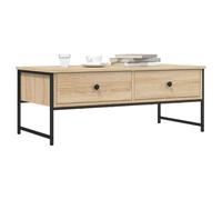 vidaXL Table basse – Table d'appoint 2 tiroirs – Chêne Sonoma bois d'ingénierie – 101×49×39,5 cm