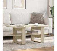 vidaXL Table basse chêne sonoma 102x55x42 cm bois d'ingénierie, table latérale, table de salon, table d'accent, bout de 823264 Or G