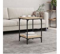 vidaXL Table basse Table d'appoint 40x40x55 cm Chêne Sonoma bois d'ingénierie, étagères