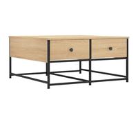 vidaXL Table basse Table d'appoint 2 tiroirs avec rangement Chêne Sonoma bois d'ingénierie
