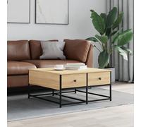 Vidaxl Table Basse Chêne Sonoma 80x80x40 Cm Bois D'ingénierie Marron