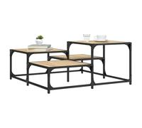 vidaXL Table basse, table d'appoint avec pieds, rangement industriel Chêne Sonoma