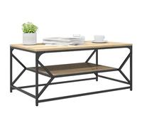 vidaXL Table basse Chêne Sonoma – 90x50x40 cm – Bois d'ingénierie, étagère intégrée
