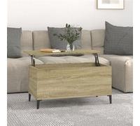 vidaXL Table basse scandinave, plateau relevable, compartiment – Chêne Sonoma Bois d'ingénierie