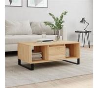 vidaXL Table basse bout de canapé moderne – 2 compartiments et tiroir – Chêne Sonoma
