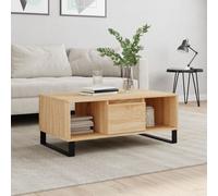 vidaXL Table Basse, Table d'Appoint avec 2 Compartiments et Tiroir, Bout de Canapé avec Pieds Salle de Séjour, Moderne, Chêne Sonoma Bois d'Ingénierie