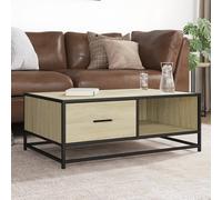 Vidaxl Table Basse Chêne Sonoma 90x57x35 Cm Bois D'ingénierie Et Métal Multicolore