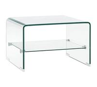 vidaXL Table basse Clair – Verre trempé 50 x 45 x 33 cm