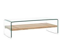 Vidaxl Table Basse Clair 98x45x31 Cm Verre Trempé