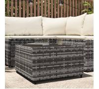 vidaXL Table basse de jardin carré gris 50x50x30 cm résine tressée 319859