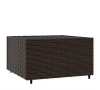Vidaxl Table Basse De Jardin Carré Marron 50x50x30 Cm Résine Tressée