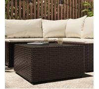 Vidaxl Table Basse De Jardin Carré Marron 50x50x30 Cm Résine Tressée