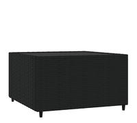 Vidaxl Table Basse De Jardin Carré Noir 50x50x30 Cm Résine Tressée