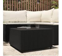vidaXL Table basse de jardin carrée noire 50x50x30 cm résine tressée 319857