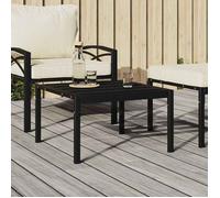 Table Basse De Jardin Noire 60x60x35 Cm Avec Lattes En Acier Pour Terrassee, Et
