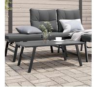 Table basse de jardin noir 90x45x35 cm acier enduit de poudre, table de jardin, table de patio, meuble de patio, 4008106