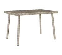 vidaXL Table Basse de Jardin rectangulaire Gris Clair résine tressée, Table Basse extérieure, Table Basse d'extérieur Grise, Table Basse rectangulaire d'extérieur