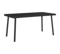 vidaXL Table Basse de Jardin Rectangulaire Noir 80x40x37 cm Rotin, Table Basse Extérieure Noire, Résistante aux UV