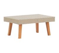 vidaXL Table basse de jardin en résine tressée Beige 70 x 50 x 33 cm