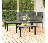 vidaXL Table basse de jardin Gris 55x55x31 cm DPC et acier