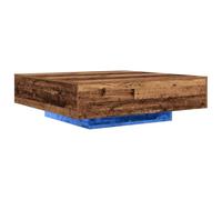 vidaXL Table Basse de Style Industriel avec Finition Rustique Et Jambes Bleues - Bois Massif pour Salle de Séjour | Durable Polyvalente Servant Un Décor Moderne Carré Décoratif en Bois