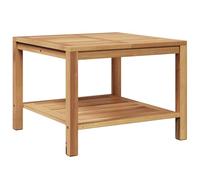vidaXL Table Basse d'extérieur 60 x 45 cm en Bois de Teck Massif, Marron, Style Moderne, rectangulaire, avec Rangement. Fini texturé, Assemblage requis, Pieds en Forme de Poteau, mobilier de Patio.