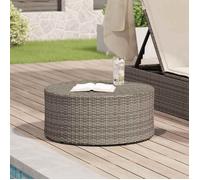 vidaXL Table Basse d'extérieur Gris Ø 68 x 30 cm polyrotin