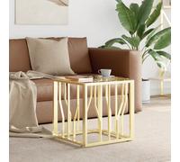 Vidaxl Table Basse Doré 50x50x50 Cm Acier Inoxydable Et Verre Multicolore