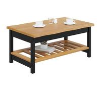 vidaXL Table Basse EKAI Noir 100 x 60 x 45,5 cm Bois de pin Massif, Table Basse Industrielle rectangulaire, Style Moderne, Design Unique, Montage Simple, en Bois de pin Robuste