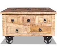 vidaXL Table basse Bois de manguier brut 70 x 70 x 40 cm