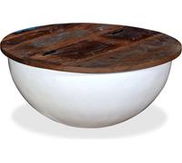 vidaXL Table basse en bois recyclé Plateau moulé Blanc Table de salon Tables