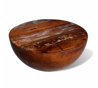 vidaXL Table basse Forme de bol avec base en acier Bois recyclé