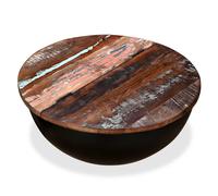 vidaXL Table basse en vieux bois massif noir en forme de bol