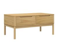 vidaXL Table basse FLORO cire marron bois massif de pin 99×55,5×45 cm Marron G